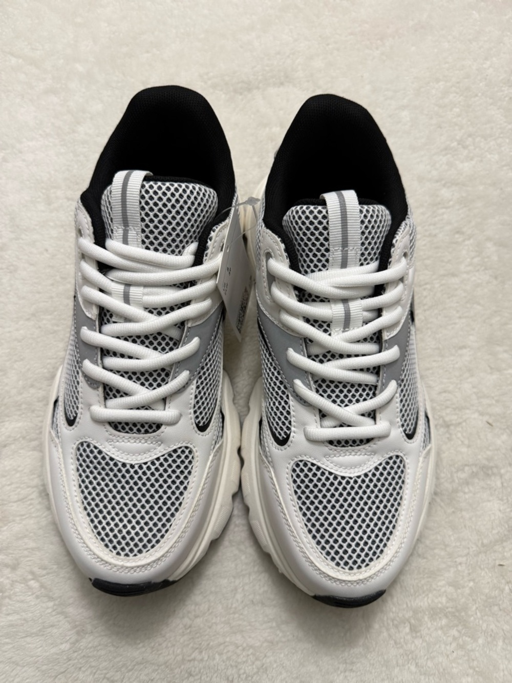 H&M White, Black and Gray Mesh Chunky Sneakers